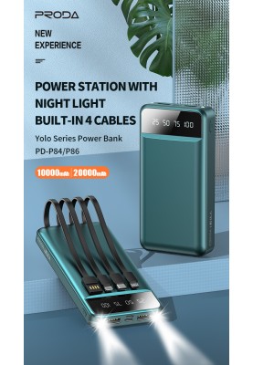 Універсальна мобільна батарея Proda YOULO PD-P84 10000mAh Green (PRD-PDP84-GRN)