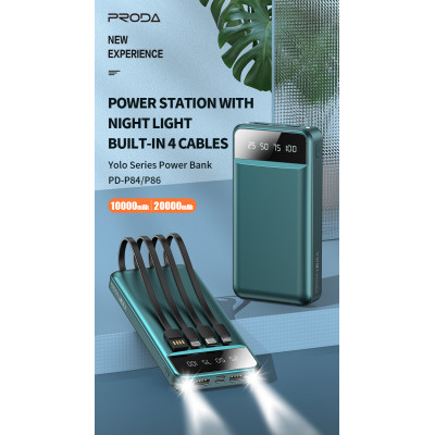 Універсальна мобільна батарея Proda YOULO PD-P84 10000mAh Green (PRD-PDP84-GRN)