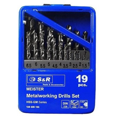 Набір свердл по металу S&R Meister (108809190) 19шт