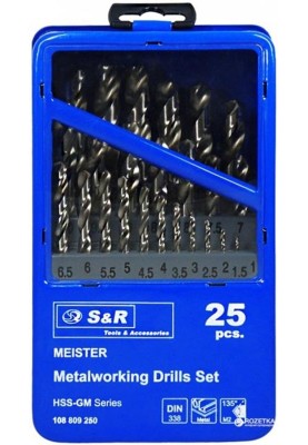 Набір свердл по металу S&R Meister (108809250) 25шт