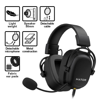 Гарнiтура Hator Hypergang Evo Elite Black (HTA-830)