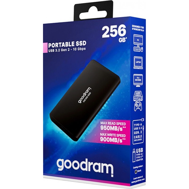 Накопичувач зовнішній SSD 2.5" USB  256GB GOODRAM HX100 (SSDPR-HX100-256)