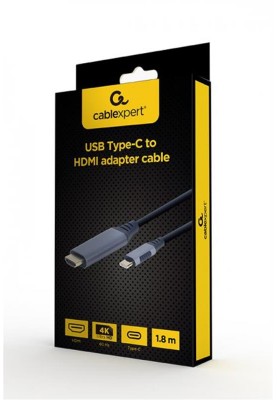 Кабель Cablexpert HDMI - USB Type-C (M/M), 1.8 м, Black (CC-USB3C-HDMI-01-6)