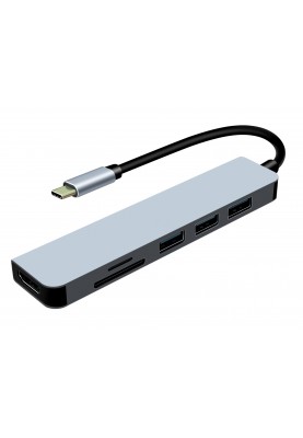 Док-станція ProLogix (PR-WUC-104B) 6 in 1 USB3.1 Type C to HDMI+1*USB3.0+2*USB2.0+TF+SD