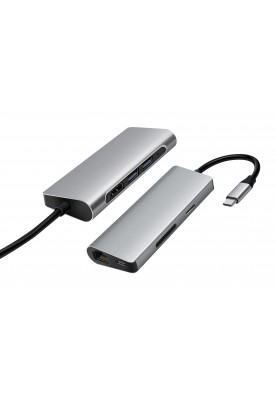 Док-станція ProLogix (PR-WUC-105B) 7 in 1 USB3.1 Type C to HDMI+2*USB3.0+PD+Lan+TF+SD_бн