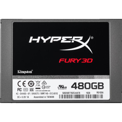Накопичувач SSD  480GB Kingston HyperX Fury 3D 2.5" SATAIII 3D TLC (KC-S44480-6F)