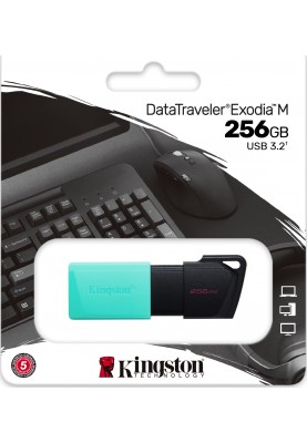 Флеш-накопичувач USB3.2 256GB Kingston DataTraveler Exodia M Black/Teal (DTXM/256GB)