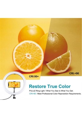 Кільцева USB LED лампа Puluz PKT3061B 11.8"+ штатив 1.65 м
