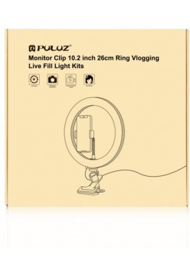 Кільцева USB LED лампа Puluz PKT3126B 10.2" + затискач