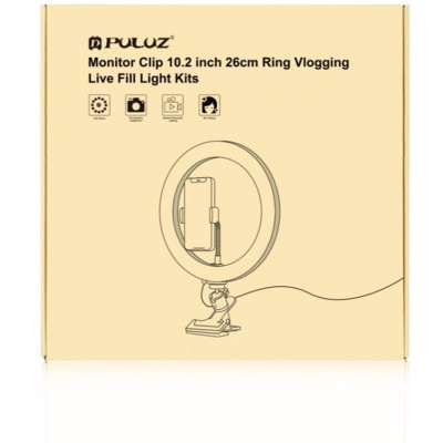 Кільцева USB LED лампа Puluz PKT3126B 10.2" + затискач