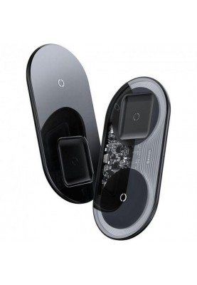 Безпровідний зарядний пристрій Baseus Simple 2-in-1 Wireless Charger Pro Edition Black (WXJK-C01)
