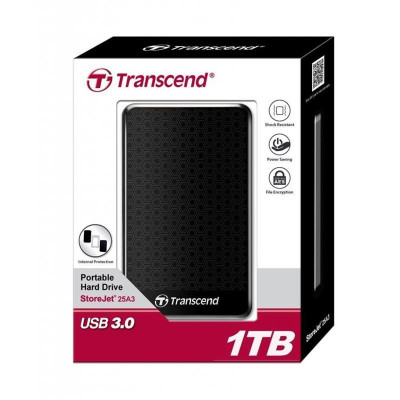 Накопичувач зовнiшнiй 2.5` USB 1.0TB Transcend StoreJet (TS1TSJ25A3K)
