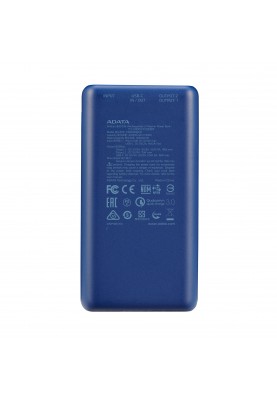 Універсальна мобільна батарея A-DATA P20000QCD 20000mAh Blue