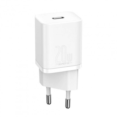 Мережевий зарядний пристрій Baseus Super Si Quick Charger (1USBx3A) White (TZCCSUP-B02) + кабель Lightning Мережевий зарядний пристрій Baseus Super Si Quick Charger (1USBx3A) White (TZCCSUP-B02) + кабель Lightning
