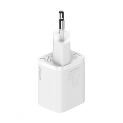 Мережевий зарядний пристрій Baseus Super Si Quick Charger (1USBx3A) White (TZCCSUP-B02) + кабель Lightning Мережевий зарядний пристрій Baseus Super Si Quick Charger (1USBx3A) White (TZCCSUP-B02) + кабель Lightning