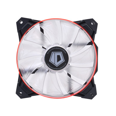 Вентилятор ID-Cooling SF-12025-R, 120x120x25мм, 4-pin PWM, чорний з червоним Bulk