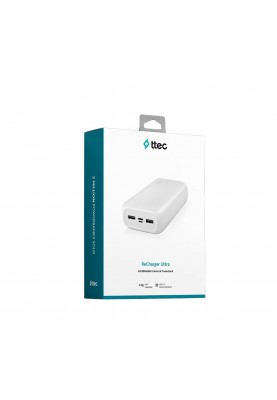 Універсальна мобільна батарея Ttec 30000mAh ReCharger Ultra White (2BB190B)