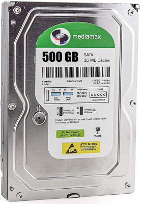 Накопичувач HDD 3.5" SATA  500GB Mediamax 7200rpm 16MB (WL500GSA1672B) Refurbished