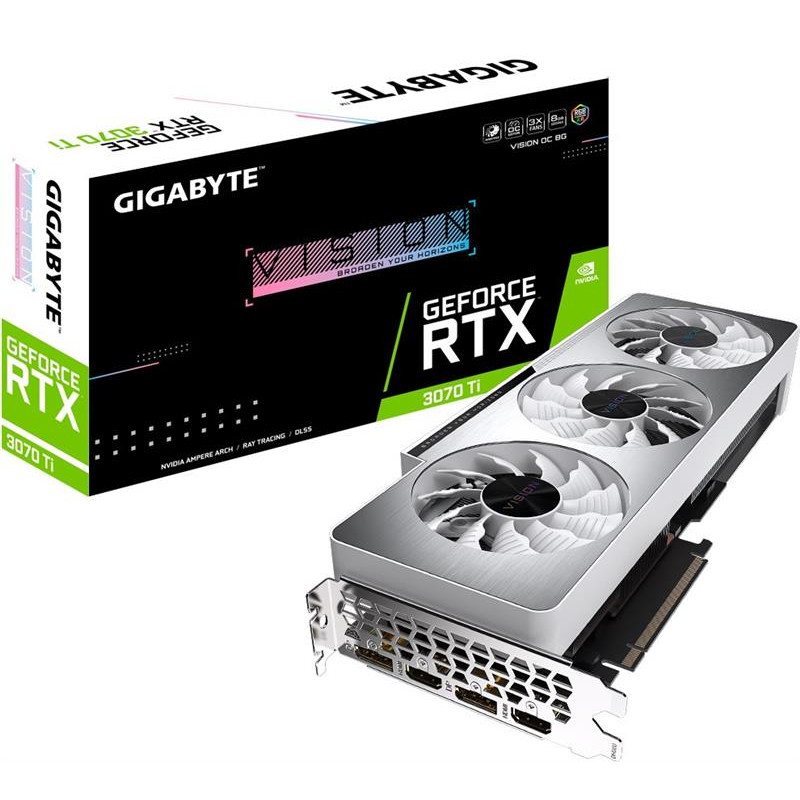 Відеокарта GF RTX 3070 Ti 8GB GDDR6X Vision OC Gigabyte (GV-N307TVISION OC-8GD)