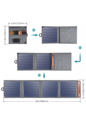 Сонячний зарядний пристрій Choetech 14W Foldable Solar charger Panel (SC004)