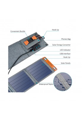 Сонячний зарядний пристрій Choetech 14W Foldable Solar charger Panel (SC004)