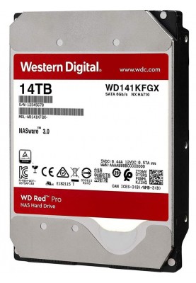 Накопичувач HDD SATA 14.0TB WD Red Pro NAS 7200rpm 512MB (WD141KFGX)