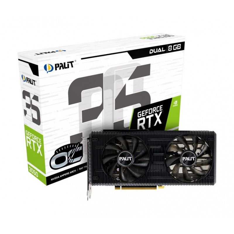 Відеокарта GF RTX 3050 8GB GDDR6 Dual OC Palit (NE63050T19P1-190AD)