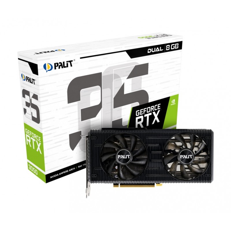 Видеокарта GF RTX 3050 8GB GDDR6 Dual Palit (NE63050019P1-190AD)