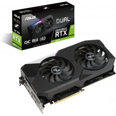 Відеокарта GF RTX 3070 8GB GDDR6 Dual V2 OC Asus (DUAL-RTX3070-O8G-V2) (LHR)
