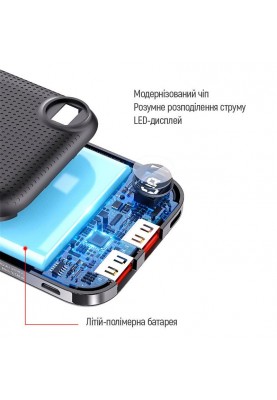 Універсальна мобільна батарея ColorWay LCD 10000mAh Black (CW-PB100LPI3BK-PDD)