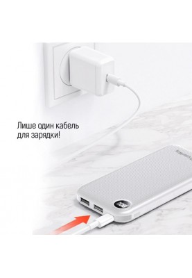 Універсальна мобільна батарея ColorWay LCD 10000mAh White (CW-PB100LPI3WT-PDD)