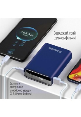 Універсальна мобільна батарея ColorWay Full power 20000mAh Blue (CW-PB200LPG2BL-PDD)