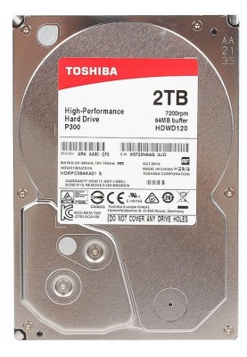 Накопичувач HDD SATA 2.0TB Toshiba P300 7200rpm 64MB (HDWD120UZSVA)