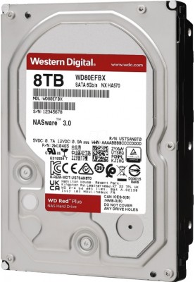 Накопичувач HDD SATA 8.0TB WD Red Plus 7200rpm 256MB (WD80EFBX)