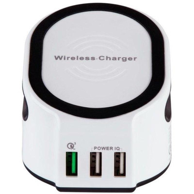 Бездротовий зарядний пристрій HeyFaraday Wireless Charger + 3xUSB White (HF-QIFD-WT)