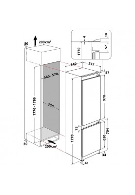 Вбудований холодильник Whirlpool WHC18T311