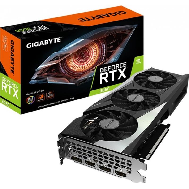 Відеокарта GF RTX 3050 8GB GDDR6 Gaming OC Gigabyte (GV-N3050GAMING OC-8GD)