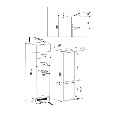 Вбудований холодильник Whirlpool SP40 801 EU