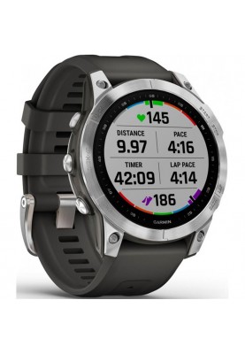 Смарт-годинник Garmin Fenix 7 Silver with Graphite Band (010-02540-00)