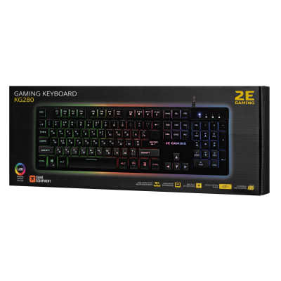 Клавіатура 2E Gaming KG280 LED Ukr Black (2E-KG280UB) Клавіатура 2E Gaming KG280 LED Ukr Black (2E-KG280UB)