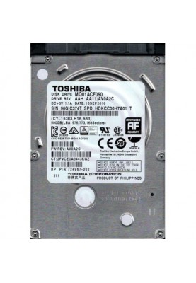 Накопичувач HDD 2.5" SATA  500GB Toshiba 7200rpm (MQ01ACF050R) Ref