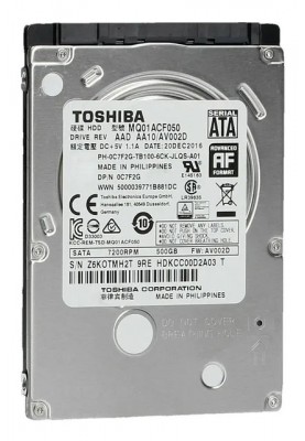Накопичувач HDD 2.5" SATA  500GB Toshiba 7200rpm (MQ01ACF050R) Ref