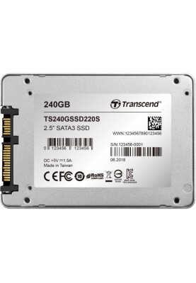 Накопичувач SSD 240GB Transcend SSD220 (TS240GSSD220S)