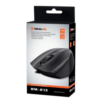 Мишка REAL-EL RM-213 Black USB
