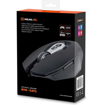 Миша REAL-EL RM-525 Black (EL123200029) Миша REAL-EL RM-525 Black (EL123200029)