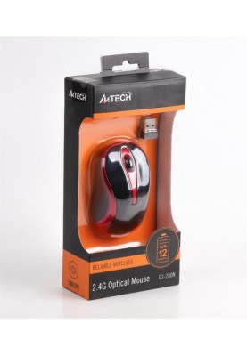 Мишка бездротова A4Tech G3-270N Black/Red USB V-Track