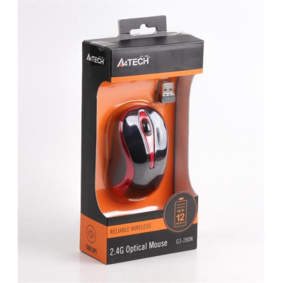 Мишка бездротова A4Tech G3-270N Black/Red USB V-Track