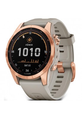 Смарт-годинник Garmin Fenix 7S Solar Rose Gold with Light Sand Band (010-02539-11)