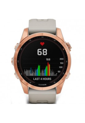 Смарт-годинник Garmin Fenix 7S Solar Rose Gold with Light Sand Band (010-02539-11)