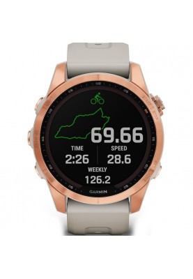 Смарт-годинник Garmin Fenix 7S Solar Rose Gold with Light Sand Band (010-02539-11)